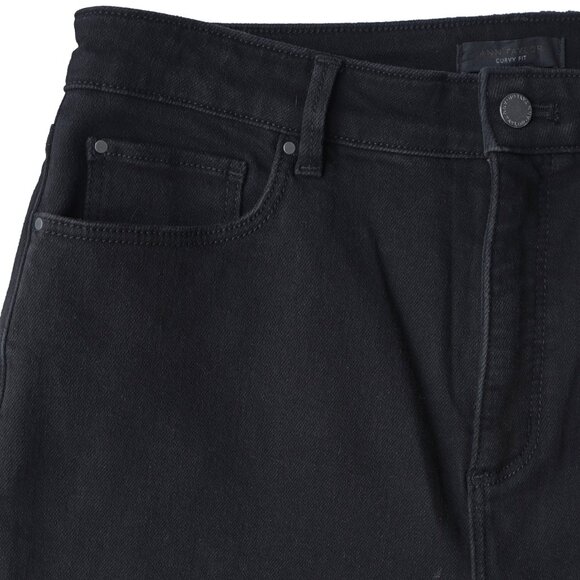 Ann Taylor Black Flare Jeans High Rise Goth Curvy Minimal Classic Boot Cut - Picture 5 of 10